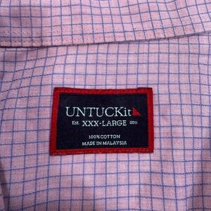 UNTUCKit XXX Large Pink Purple Grid Checkered Short Sleeve Shirt